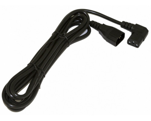 Кабель питания монитор-компьютер IEC 320 C13 (угловая)-IEC 320 C14(3x1.0),10A,прямая вилка,3м,черн
